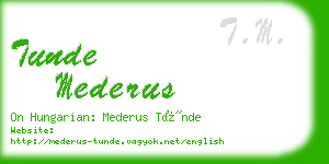 tunde mederus business card